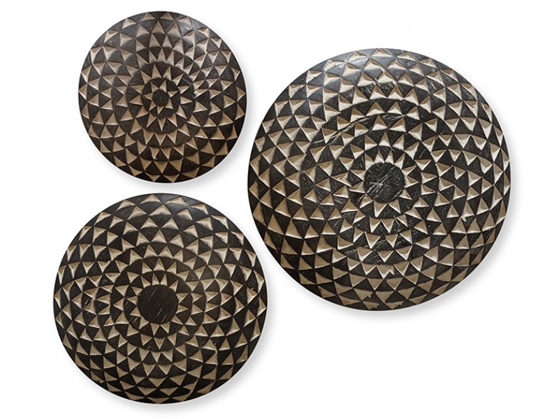 Bamileke Carved Wood Shield Set Bamileke Carved Wood Shield Set